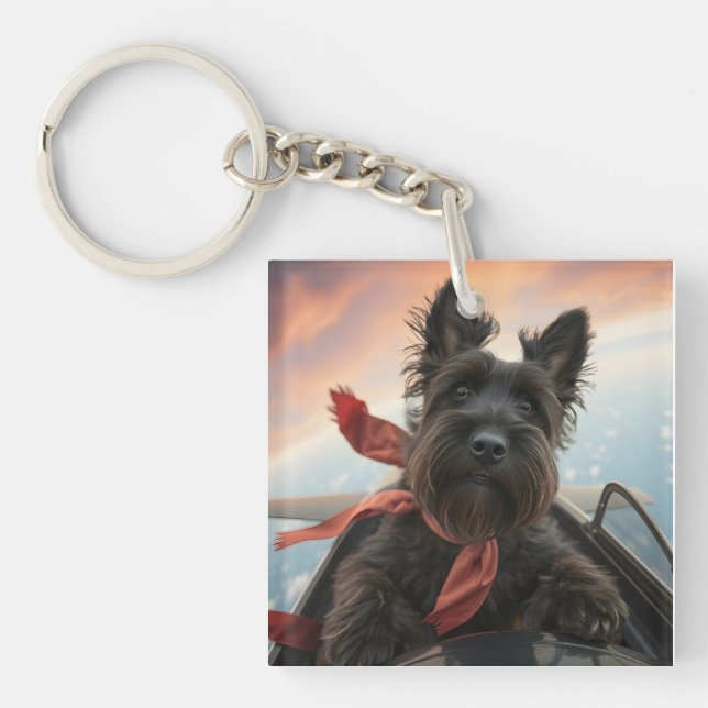 Porte-clefs Le chien voyageur écossais volant (Devant)