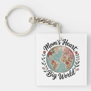 Porte-clefs Le cœur de maman, grand monde