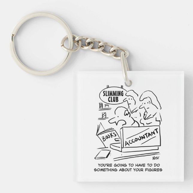 Porte-clefs Le comptable vérifie les livres dans un club aminc (Devant)