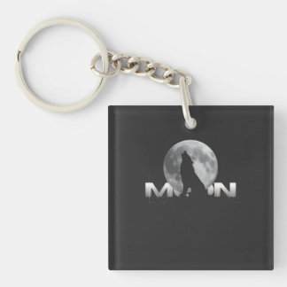 Porte-clefs le cri du loup sous la pleine lune