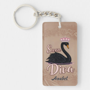 Porte-clefs Le cygne noir, reine de l'eau.