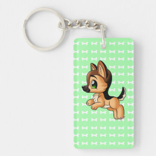 Porte-clefs Le double mignon de chiot de berger allemand a