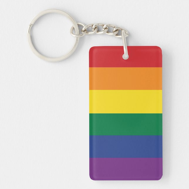 Porte-clefs Le drapeau arc-en-ciel (Devant)