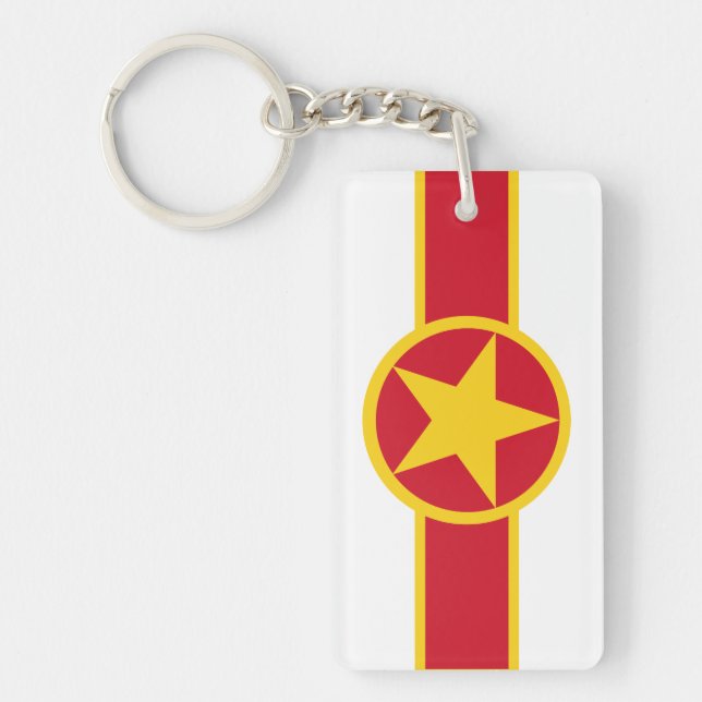 Porte-clefs Le drapeau du pays vietnamien rond symbole cercle  (Devant)
