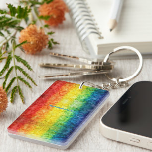Porte-clefs Le drapeau tie-dyé de SlipperyJoe arc-en-ciel pres