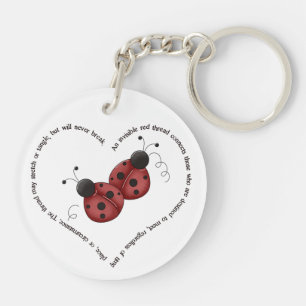 Porte-clefs Le fil rouge, proverbe chinois antique - Ladybugs