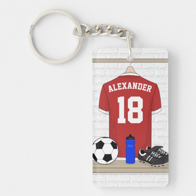 Porte-clefs Le football Jersey rouge et blanc personnalisé du (Devant)