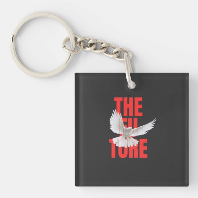 Porte-clefs Le futur – Citation de typographie motivationnelle (Devant)
