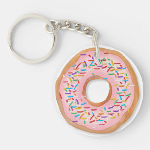 Porte-clefs Le givrage rose de beignet arrose le beignet