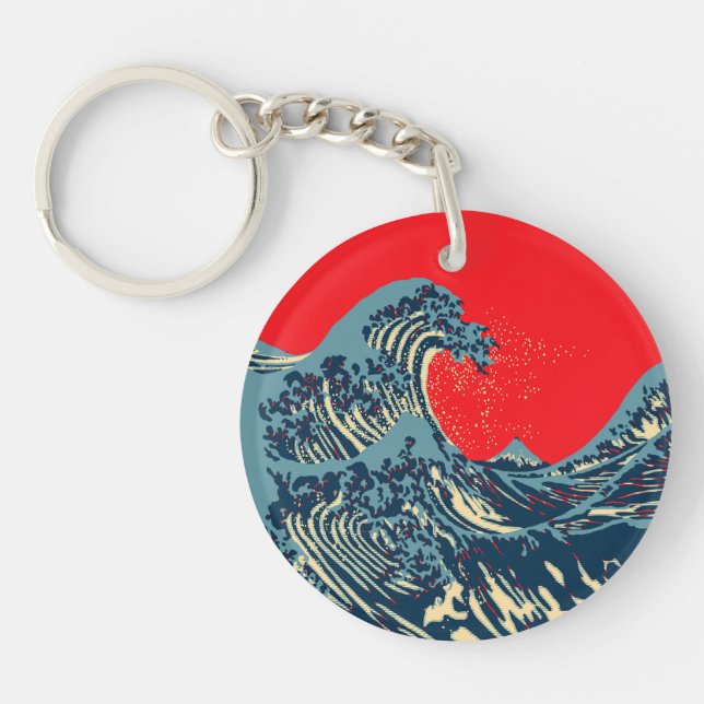 Porte-clefs Le Grand Hokusai Wave Pop Decor (Devant)