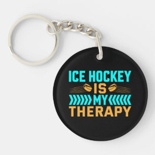 Porte-clefs Le hockey sur glace est ma thérapie