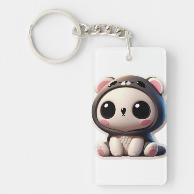 Porte-clefs Le jour confortable de la Cute Panda (Devant)