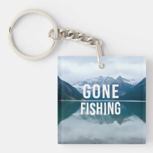 Porte-clefs Le lac de montagne de neige Pêche à la traîne