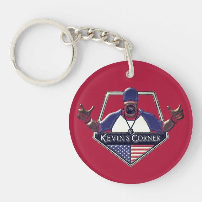 Porte-clefs Le logo de Kevin avec le drapeau américain (Devant)