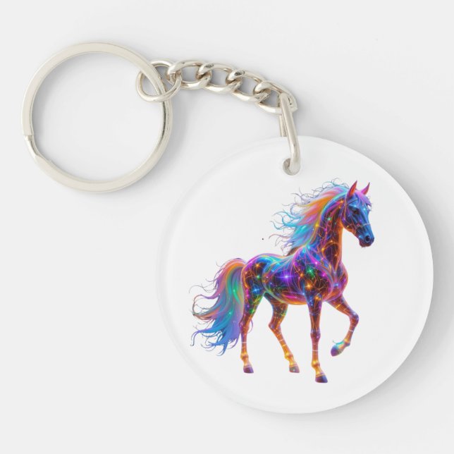 Porte-clefs Le majestueux Neon Horse (Devant)