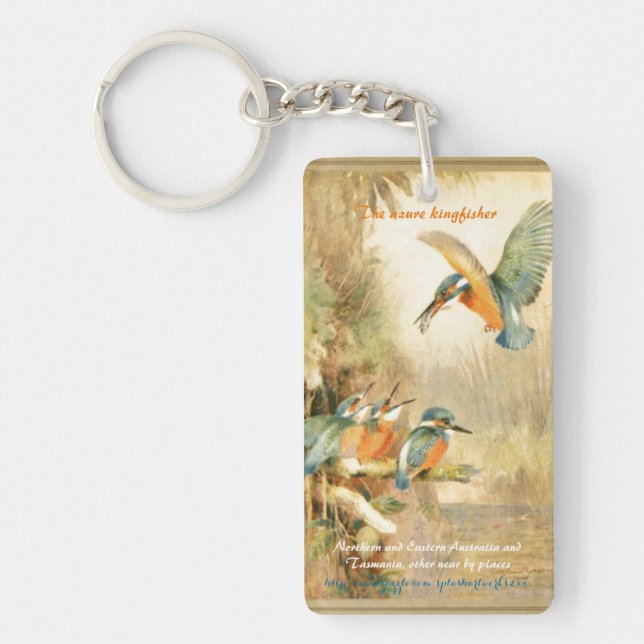 Porte-clefs "Le martin-pêcheur azuré" (Devant)