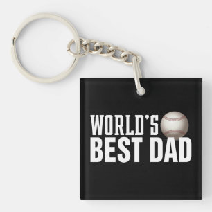 Porte-clefs Le meilleur baseball de typographie papa du monde