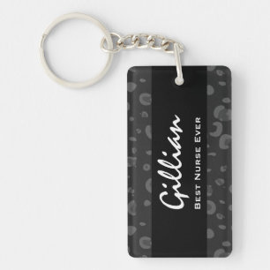 Porte-clefs Le meilleur cadeau noir nommé toujours fait sur