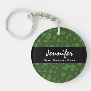 Porte-clefs Le meilleur léopard vert nommé toujours fait sur