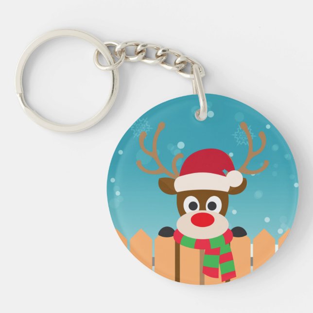Porte-clefs Le mignon Rudolph Le renne du nez rouge | PORTE -  (Devant)