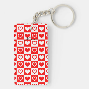 Porte-clefs Le Motif à plaid des Coeurs rouges Thunder_Cove