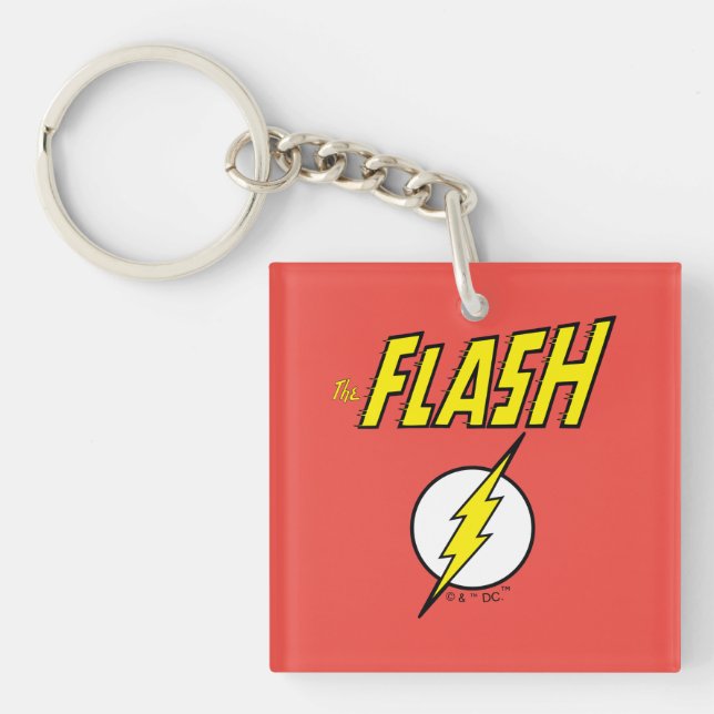 Porte-clefs Le nom Flash et logo d'éclair (Devant)