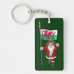 Porte-clefs Le Père Noël Avec L'Enseigne Du Pays De Galles