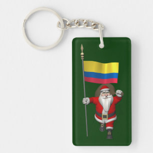 Porte-clefs Le Père Noël Avec L'Ensigne De La Colombie