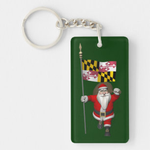 Porte-clefs Le Père Noël Avec L'Ensigne Du Maryland