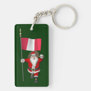 Porte-clefs Le Père Noël Avec L'Ensigne Du Pérou