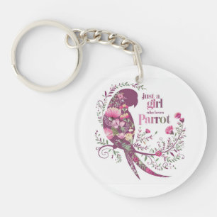 Porte-clefs Le perroquet floral : Juste une fille qui aime le 