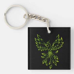 Porte-clefs Le Phénix Vert se lève sur le noir