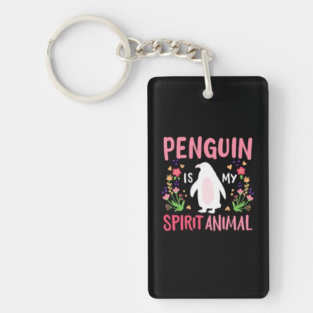 Porte-clefs Le pingouin est mon esprit animal (Devant)
