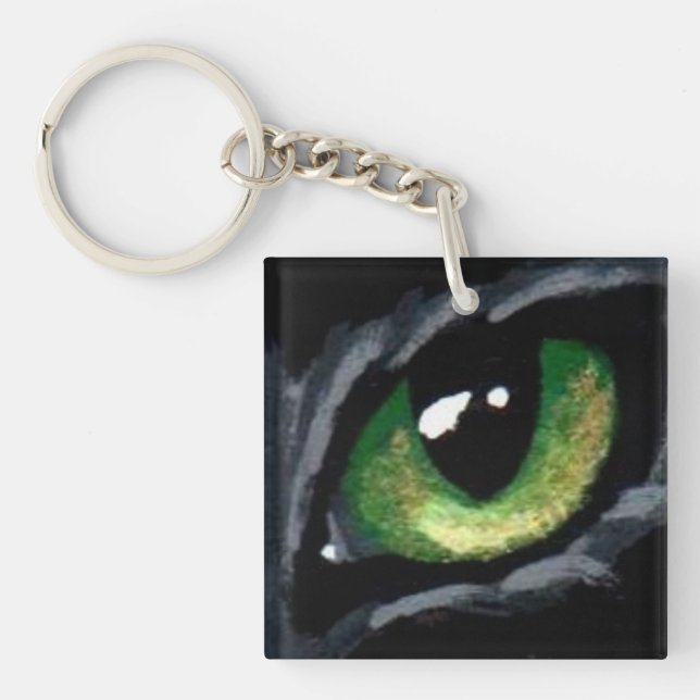 Porte-clefs Le "plot réflectorisé :  Porte - clé de vert" (Devant)
