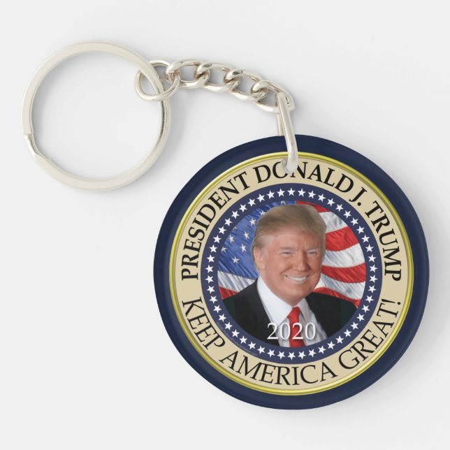Porte-clefs Le président Donald Trump 2020 garde l'Amérique gr (Devant)