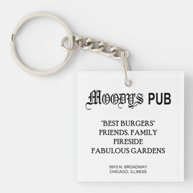 PORTE-CLEFS LE PUB MOODY'S, CHICAGO, IL (Devant)