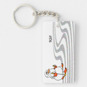 Porte-clefs Le skieur de neige -