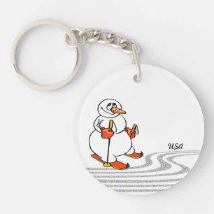 Porte-clefs Le skieur de neige -