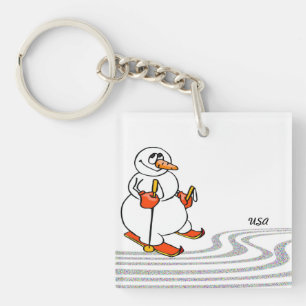 Porte-clefs Le skieur de neige -
