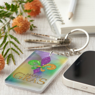Porte-clefs Le vert violet doré festif de SlipperyJoe sur le t
