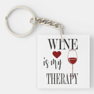 Porte-clefs Le vin est mon Porte - clé thérapeutique