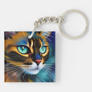 Porte-clefs Le visage d'un mignon Lynx pointe Siamese