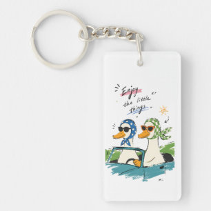 Porte-clefs Le voyage des canards, profitez des petites choses