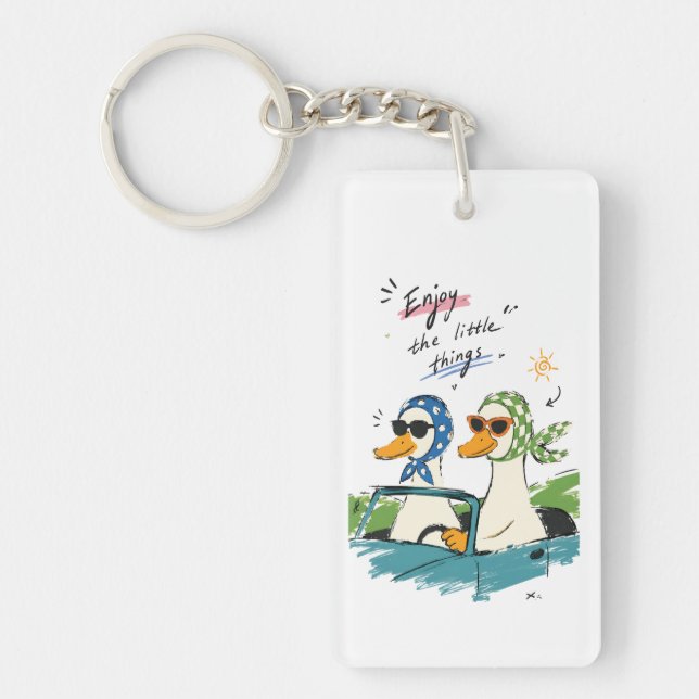 Porte-clefs Le voyage des canards, profitez des petites choses (Devant)