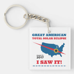 Porte-clefs L'éclipse solaire totale - 2017 - je l'ai vue !
