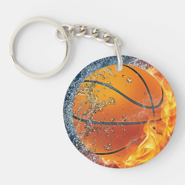 Porte-clefs Lecteur de ballon de basket flamboyant (Devant)