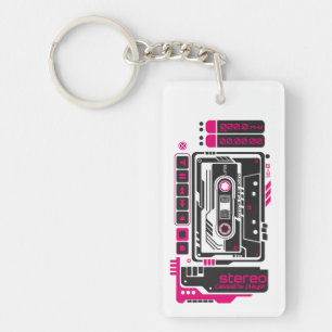 Porte-clefs Lecteur de cassette Rétro Futur