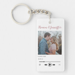 Porte-clefs lecteur de musique moderne tendance couple photo r