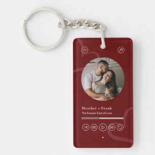 Porte-clefs Lecteur de musique photo coeur minimaliste moderne
