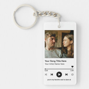 Porte-clefs Lecteur de Musique Photo Personnalisé Cadeau de Ch